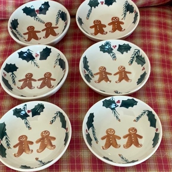 Hartstone Other - 6 Holiday Hartstone USA Pottery Soup/Salad/Cereal Bowls. Gingerbread  and Holly